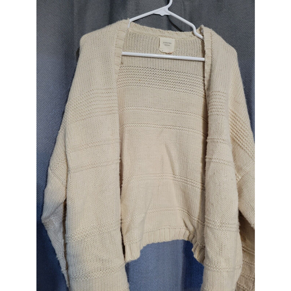 Harper Heritage Cardigan Women's Small Knitted Cream Color Cotton Blend Adults S